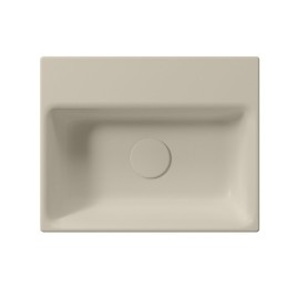 NUBES lavabo en céramique 40x32cm, bord de fond, pas de trou de robinet, creta mat