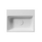 NUBES lavabo en céramique 40x32cm, bord inférieur groud, pas de trou de robinet, tapis blanc