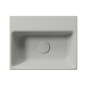 NUBES lavabo en céramique 40x32cm, bord de fond, pas de trou de robinet, cenere mat