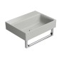 NUBES lavabo en céramique 40x32cm, bord de fond, pas de trou de robinet, cenere mat
