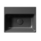 NUBES lavabo en céramique 40x32cm, bord de fond, pas de trou de robinet, noir mat