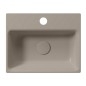 NUBES lavabo en céramique 40x32cm, bord inférieur groud, tortora mat