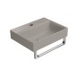 NUBES lavabo en céramique 40x32cm, bord inférieur groud, tortora mat