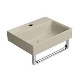 NUBES lavabo en céramique 40x32cm, bord inférieur groud, creta mat