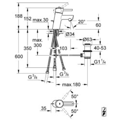 Grohe Concetto - Mitigeur de lavabo avec vidage, chrome 23060001