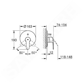 Grohe Eurostyle Cosmopolitan - Mitigeur de baignoire encastré, chrome 19506002
