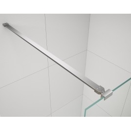 ESCA CHROME Panneau en verre de douche de 1 pièce, verre libre, 1200 mm