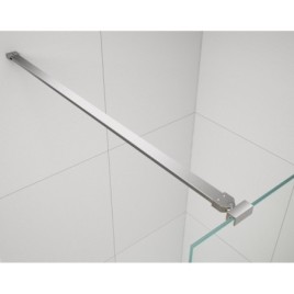 ESCA CHROME Panneau en verre de douche de 1 pièce, verre libre, 1300 mm