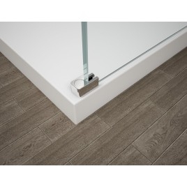 ESCA CHROME Panneau en verre de douche de 1 pièce, verre libre, 1400 mm