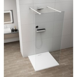 ESCA WHITE MATT Panneau en verre de douche de 1 pièce, verre libre, 1100 mm