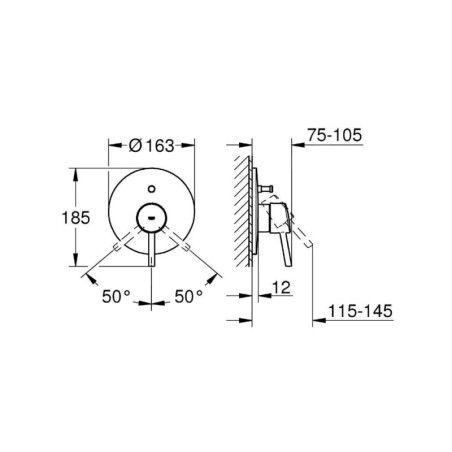 Grohe Concetto - Mitigeur de baignoire encastré, chrome 19346001