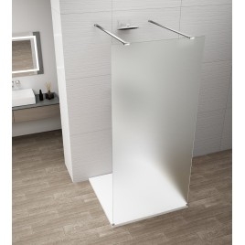 ESCA CHROME Panneau en verre de douche de 1 pièce, verre mat, 1300 mm