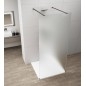 ESCA BLACK MATT Panneau en verre de douche de 1 pièce, verre mat, 1400 mm