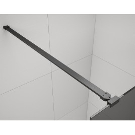 ESCA BLACK MATT Panneau en verre de douche de 1 pièce, verre fumé, 1000 mm