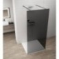 ESCA BLACK MATT Panneau en verre de douche de 1 pièce, verre fumé, 1100 mm
