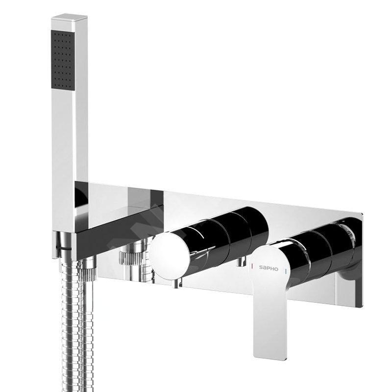 Sapho Pax - Mitigeur encastré, 2 sorties, avec accessoires, chrome XA52