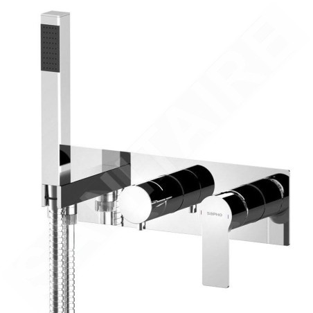 Sapho Pax - Mitigeur encastré, 2 sorties, avec accessoires, chrome XA52