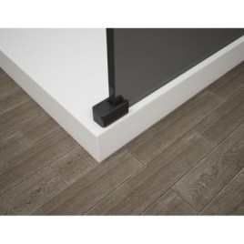 ESCA BLACK MATT Panneau en verre de douche de 1 pièce, encastrable, verre Flute, 1000 mm