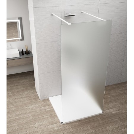 ESCA WHITE MATT Panneau en verre de douche de 1 pièce, verre mat, 1100 mm