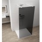 ESCA WHITE MATT Panneau en verre de douche de 1 pièce, verre fumé, 1 400 mm