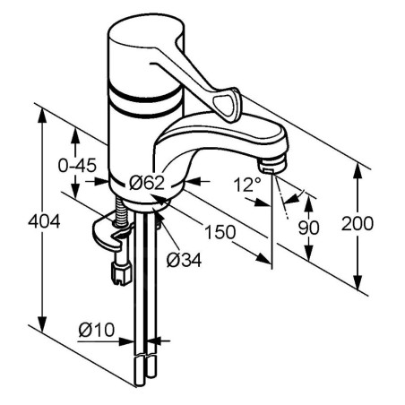Kludi Medi Care - Mitigeur de lavabo avec bec pivotant, chrome 341130534