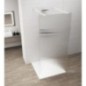 ESCA WHITE MATT Panneau en verre de douche de 1 pièce, encastrable, verre Flute, 1300 mm