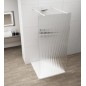 ESCA WHITE MATT Panneau en verre de douche de 1 pièce, encastrable, flûte en verre, 1500 mm