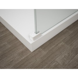 ESCA WHITE MATT Panneau en verre de douche de 1 pièce, encastrable, flûte en verre, 1500 mm