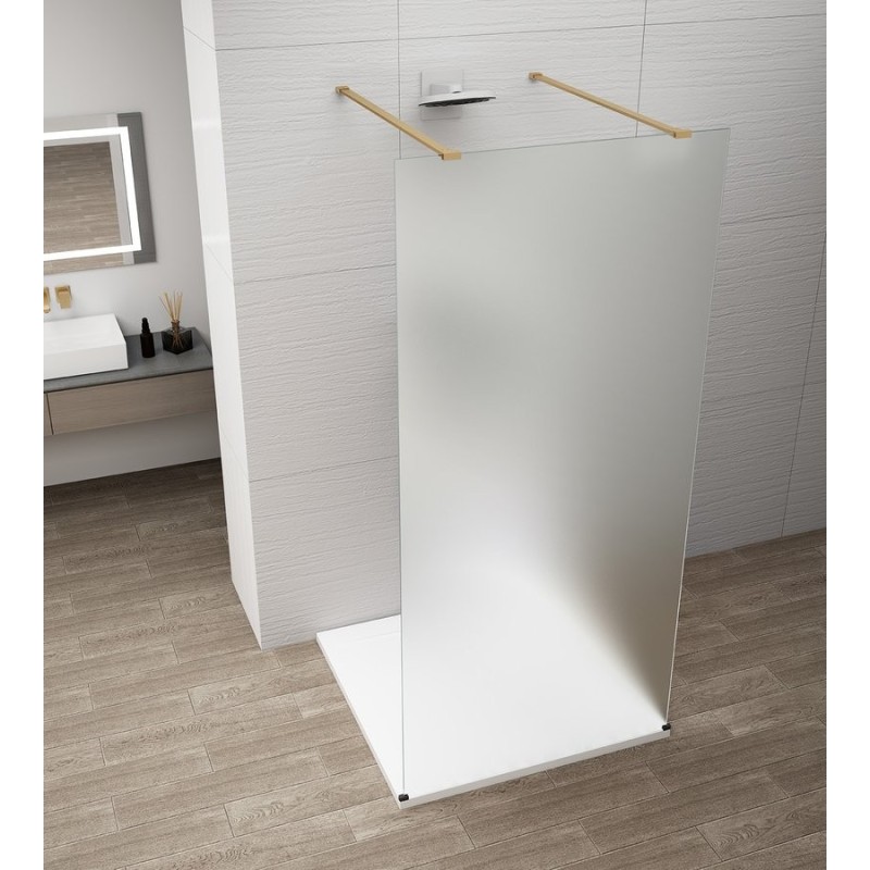 ESCA GOLD MATT Panneau en verre de douche de 1 pièce, verre mat, 1000 mm