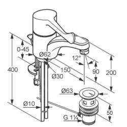 Kludi Medi Care - Mitigeur de lavabo avec vidage, chrome 341150524