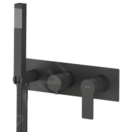 Sapho Pax - Mitigeur encastré, 3 sorties, avec accessoires, noir mat XA53/15