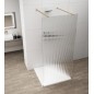 ESCA GOLD MATT Panneau en verre de douche de 1 pièce, encastrable, flûte en verre, 1500 mm