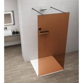 ESCA BLACK MATT Panneau en verre de douche, encastrable, verre Marron, 1100 mm