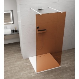 ESCA WHITE MATT Panneau en verre de douche de 1 pièce, en verre Marron, 1300 mm
