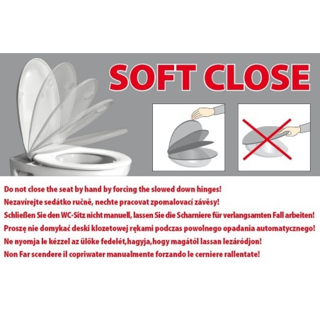 RETRO Soft Close Toilet Seat, noir mat/chrome