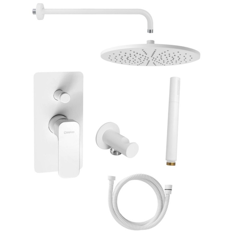 Set de douche caché SPY avec levier, interrupteur réglable, 2 prises, tapis blanc Set de douche caché SPY avec levier, interrupteur réglable, 2 prises, tapis blanc