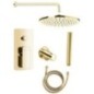 Set de douche avec levier, interrupteur réglable, 2 prises, or Set de douche avec levier, interrupteur réglable, 2 prises, or