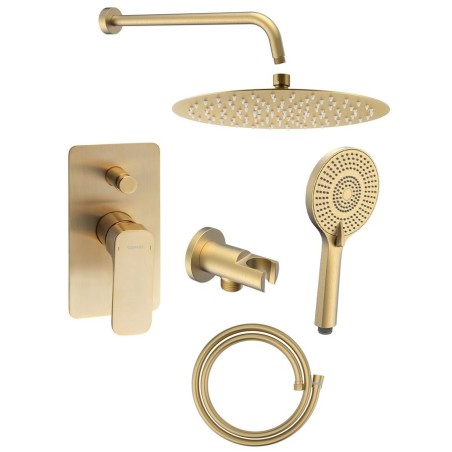 Douche cachée SPY avec mixeur de levier, interrupteur réglable, 2 prises, tapis d'or