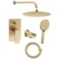 Douche cachée SPY avec mixeur de levier, interrupteur réglable, 2 prises, tapis d'or Douche cachée SPY avec mixeur de levier, interrupteur réglable, 2 prises, tapis d'or