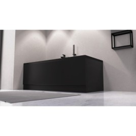Panneau frontal PLAIN 150x59cm, noir mat, gauche
