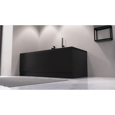 Panneau frontal PLAIN 150x59cm, noir mat, gauche