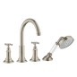 Axor Montreux - Mitigeur de baignoire, installation à 4 trous, nickel brossé 16546820