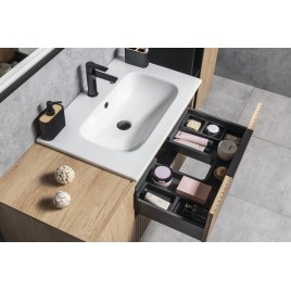 CIRASA Vanity Unité 99,8x52x46cm, bande de sienne