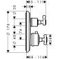 Axor Montreux - Mitigeur thermostatique encastré avec vanne d’arrêt et inverseur, nickel brossé 16820820