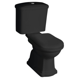 RETRO Classic Close Coupled Toilet, noir-chrome