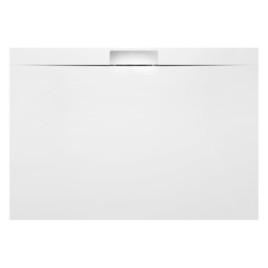 KAZUKO Plateau de douche en marbre, 130x90 cm, blanc