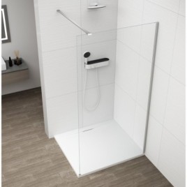 KAZUKO Plateau de douche en marbre, 130x90 cm, blanc