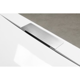 KAZUKO Plateau de douche en marbre, 130x90 cm, blanc
