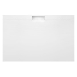 KAZUKO Plateau de douche en marbre, 140x90 cm, blanc
