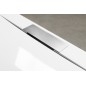KAZUKO Plateau de douche en marbre, 140x90 cm, blanc